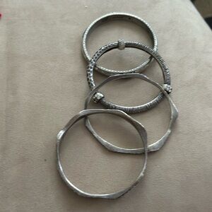 Chicos 4 silver heavy metal bracelets